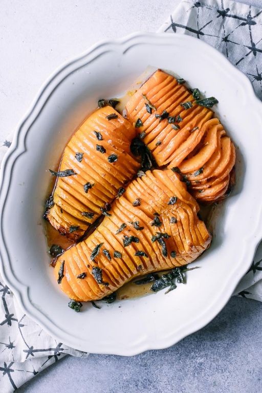 Brown Sugar Cinnamon Hasselback Butternut Squash