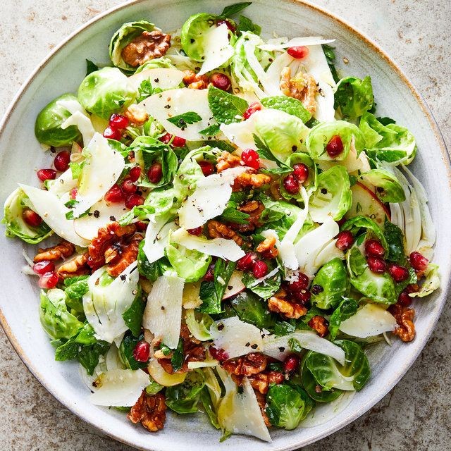 Brussels Sprouts Salad with Apples and Walnuts