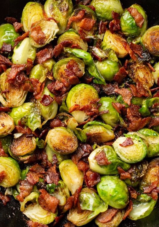 Brussels Sprouts and Bacon Stir-Fry