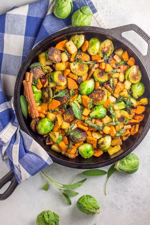 Brussels Sprouts and Sweet Potato Hash