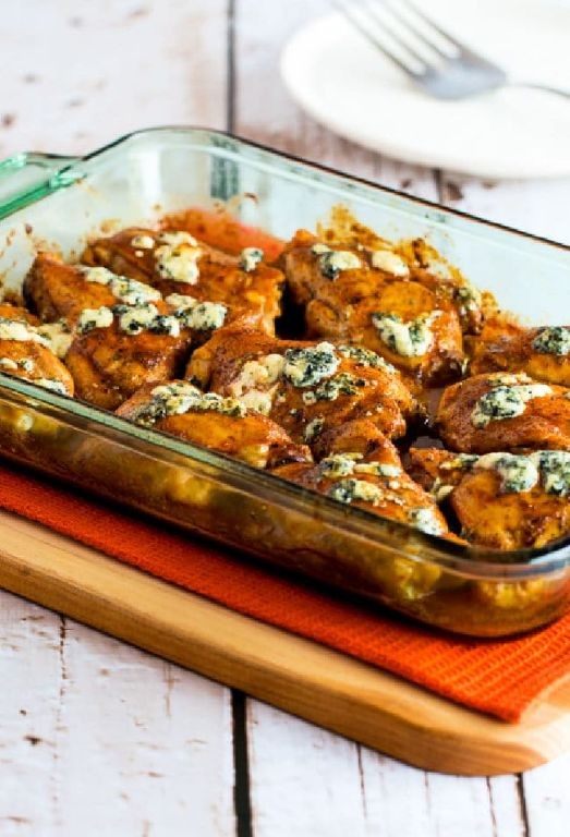 Buffalo Chicken Baked Mostaccioli with Blue Cheese