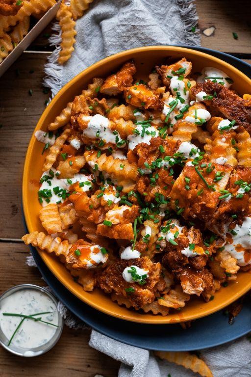 Buffalo Chicken Loaded Fries