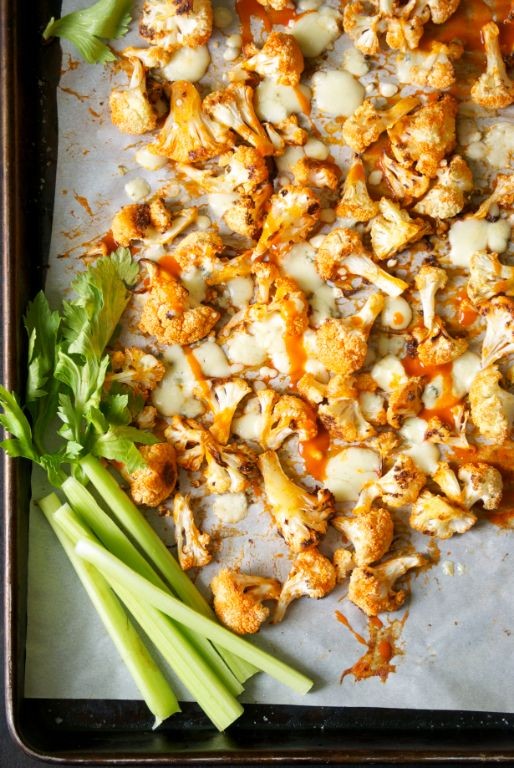 Buffalo Style Mashed Cauliflower with Blue Cheese
