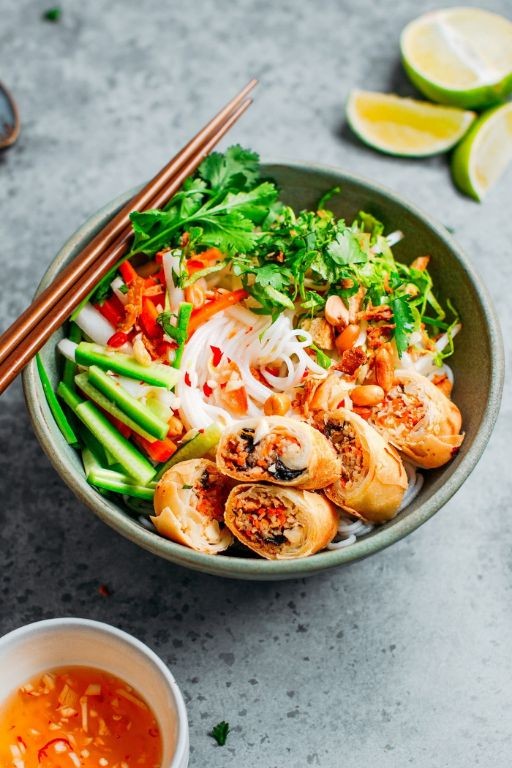 Bun Cha Gio Chay (Vegetarian Vermicelli Noodle Bowl)