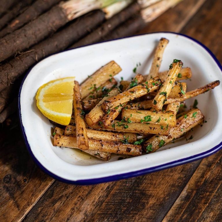 Buttered Salsify with Lemon and Parsley