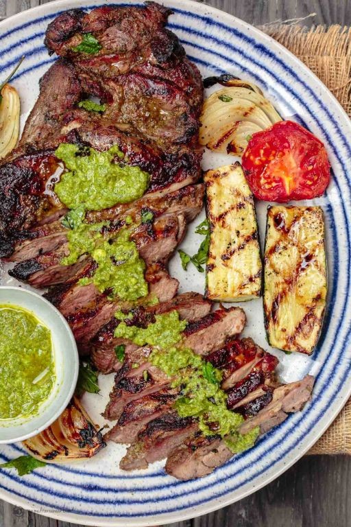 Butterflied Leg of Lamb with Mint Pesto and Feta