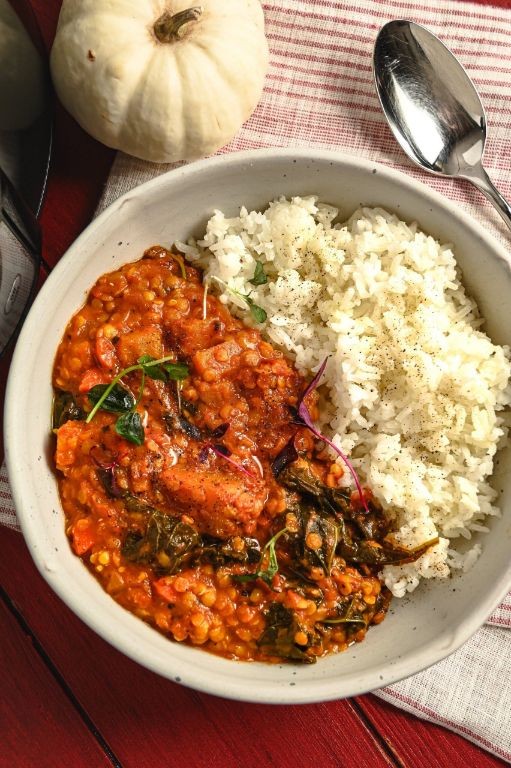 Butternut Squash and Red Lentil Crockpot Curry