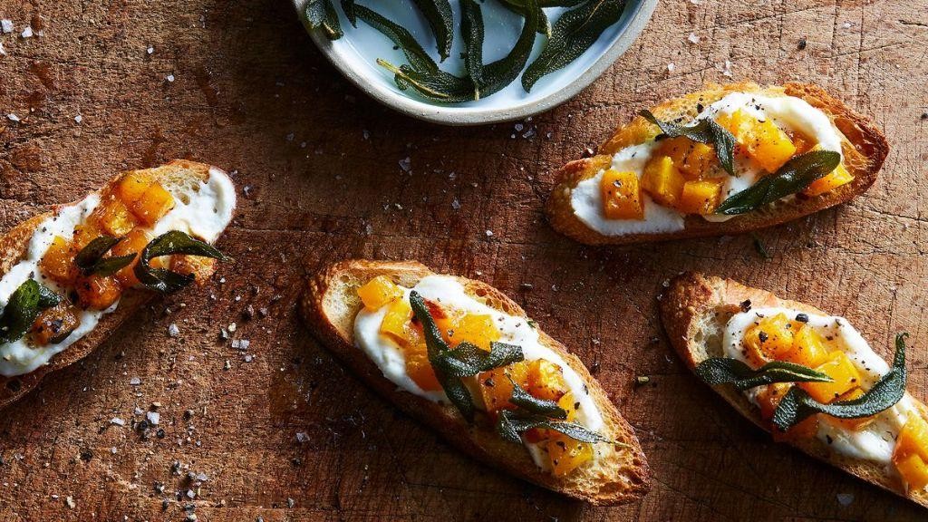 Butternut Squash and Sage Crostini