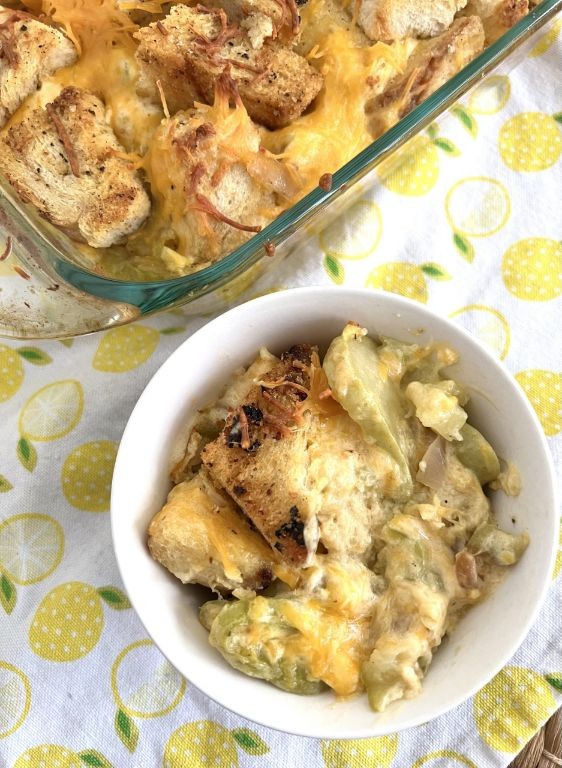 Buttery Yellow Squash Bread Pudding