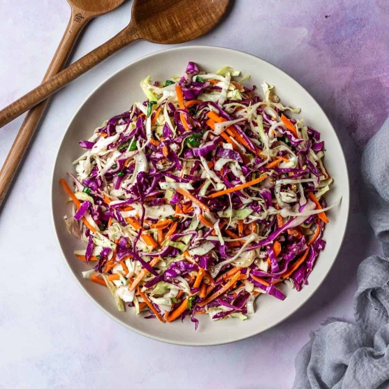 Cabbage and carrot slaw with lemon dressing