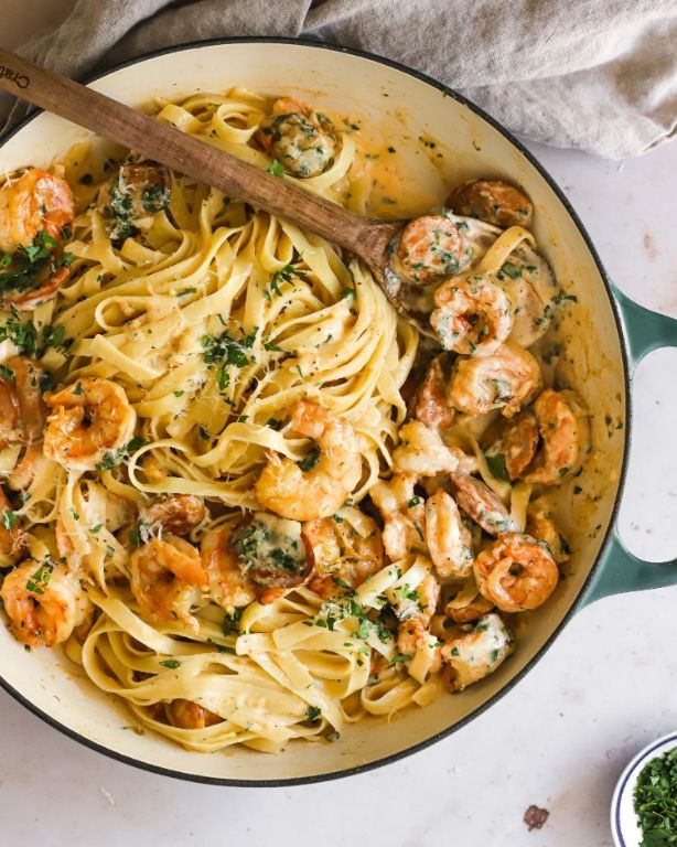 Cajun Butter Shell On Shrimp Pasta