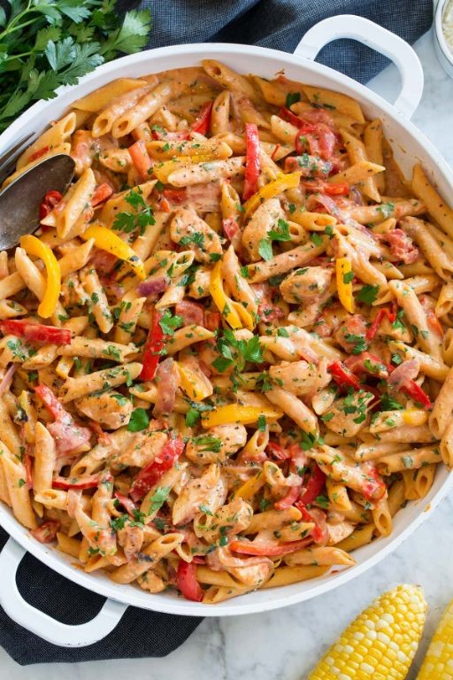 Cajun Pasta with Bell Peppers and Onions