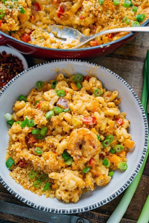 Cajun Shrimp and Andouille Mac and Cheese