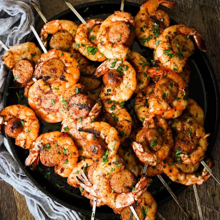 Cajun Shrimp and Sausage Skewers