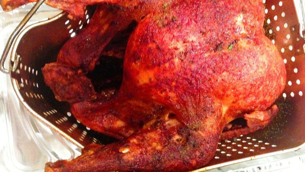Cajun Spiced Fried Turkey with Garlic Butter