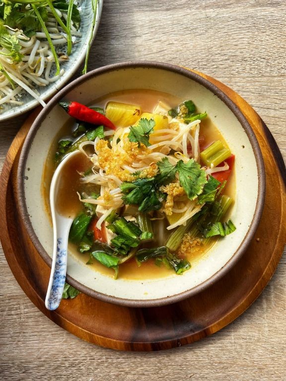 Canh Chua Chay (Vietnamese Vegetarian Sour Soup)