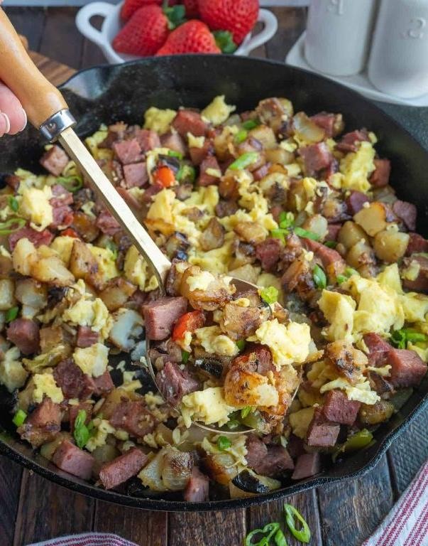 Canned Beef and Egg Breakfast Scramble
