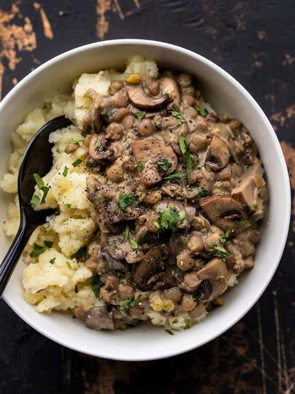 Canned Lentil and Mushroom Gravy