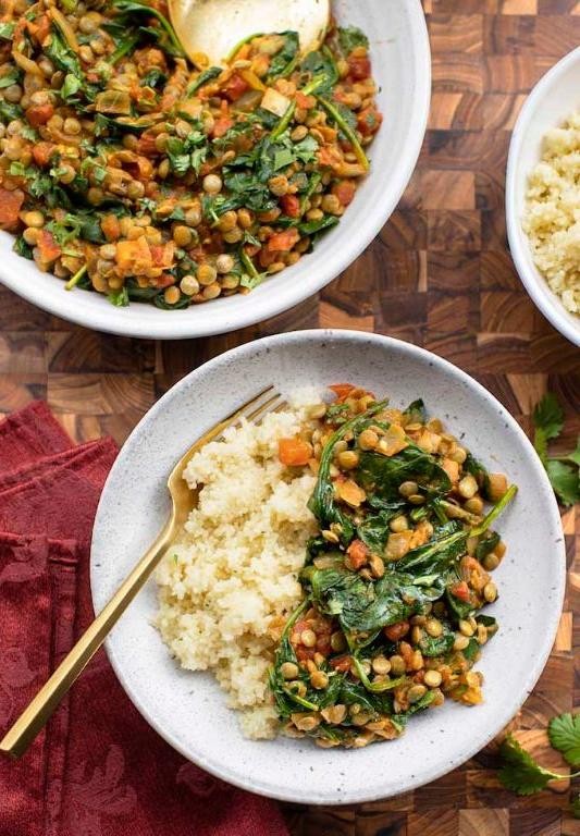 Canned Lentil and Spinach Stir-Fry