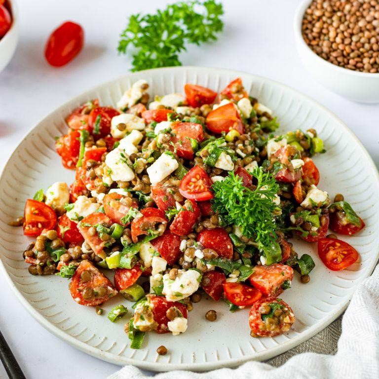 Canned Lentil and Tomato Salad