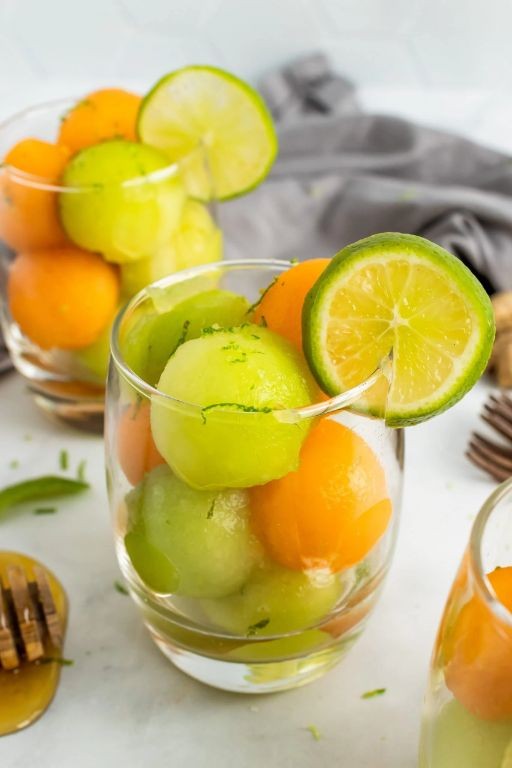 Cantaloupe and lime zest melon balls