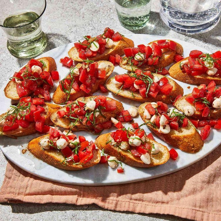Caprese Bruschetta with Fresh Mozzarella