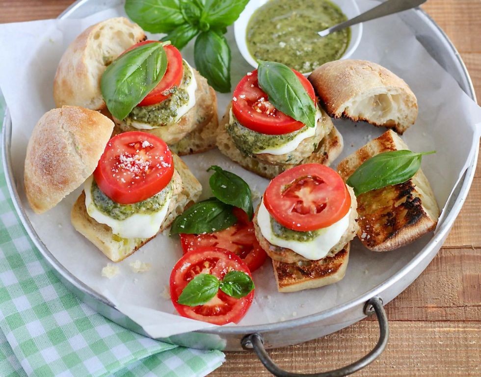 Caprese Sliders with Fresh Mozzarella and Basil