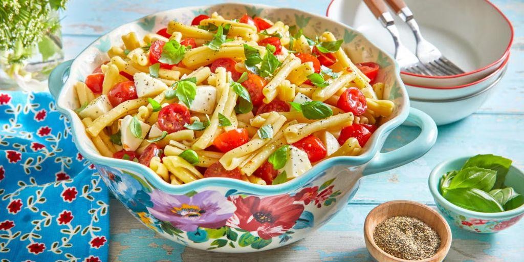 Caprese Style Casarecce with Fresh Mozzarella
