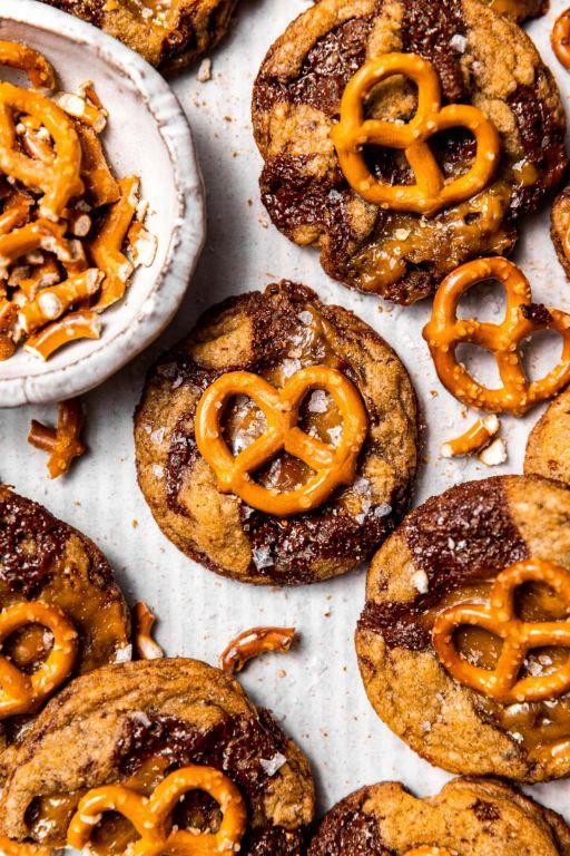 Caramel Pretzel Chocolate Chip Cookies