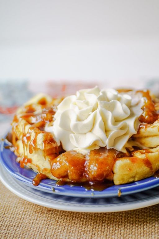 Caramelized Banana Stuffed Waffles