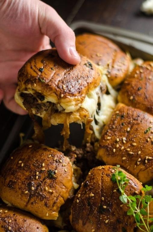 Caramelized Onion and Beef Sliders