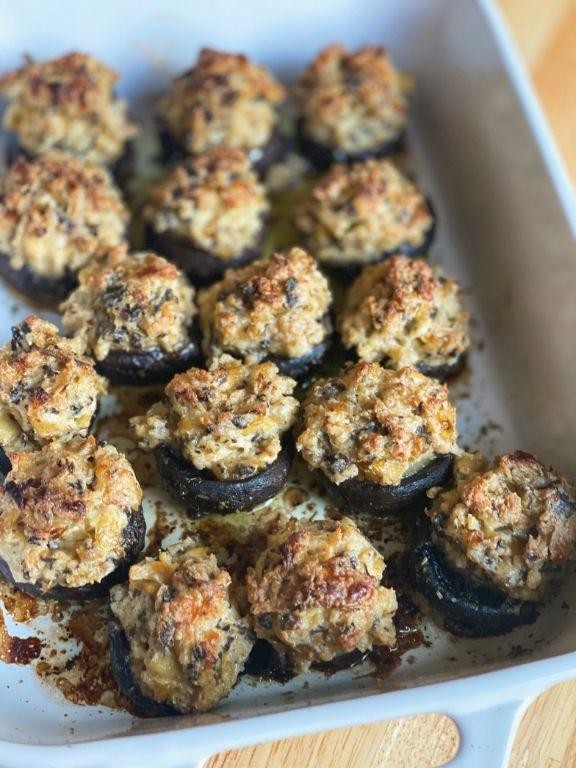 Caramelized Onion and Gruyère Stuffed Mushrooms