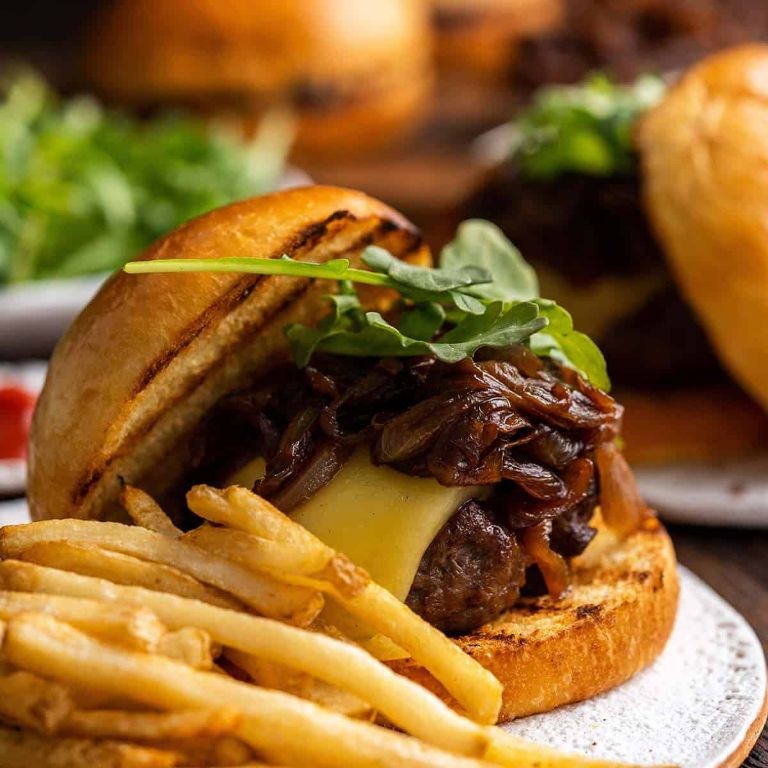 Caramelized Onion and Swiss Cheese Beef Fondue