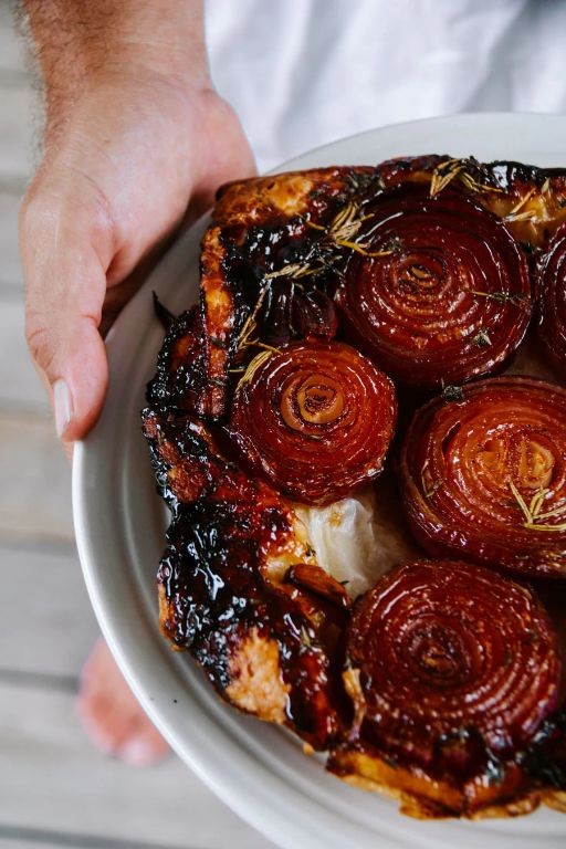 Caramelized Onion and Thyme Hoe Cakes