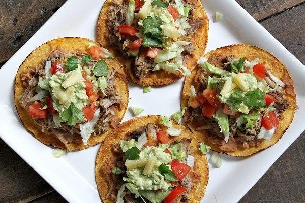 Carnitas Tostadas with Pineapple Salsa