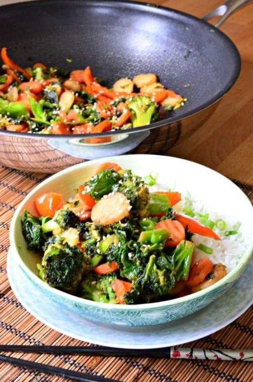 Carrot and Kale Stir-Fry with Sesame Seeds