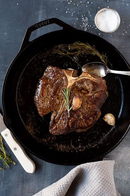 Cast Iron T-Bone Steak with Rosemary