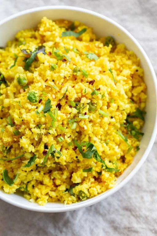 Cauliflower Rice Pilaf with Turmeric