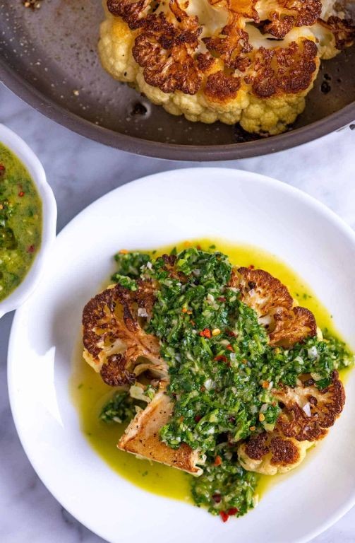 Cauliflower Steak with Chimichurri Sauce