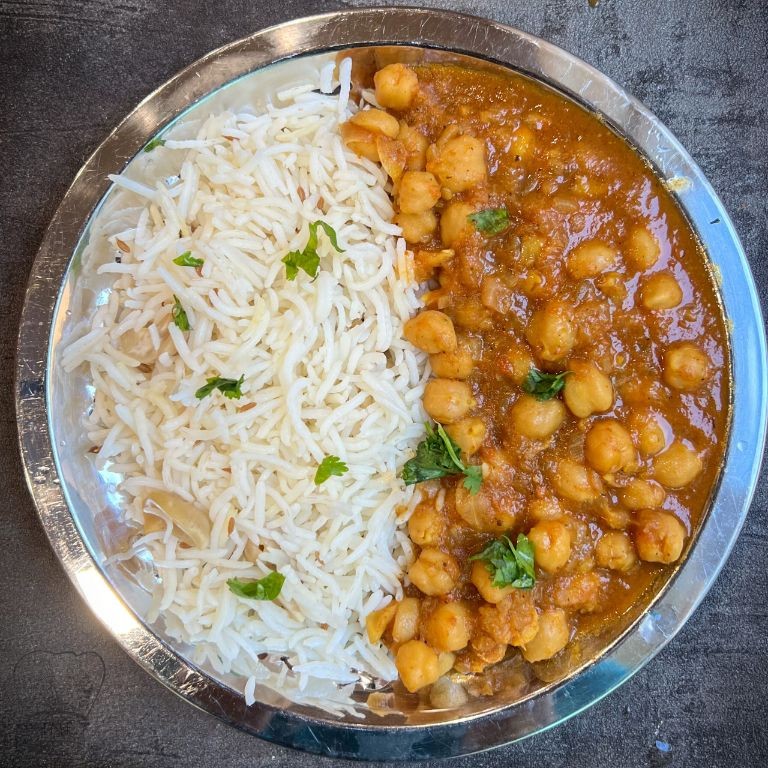 Chana Masala and Jeera Rice