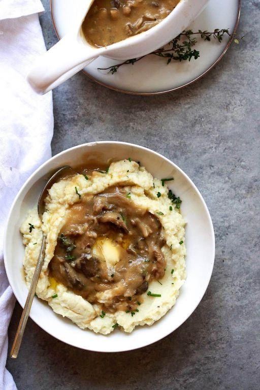 Chanterelle Mushroom Gravy over Mashed Potatoes
