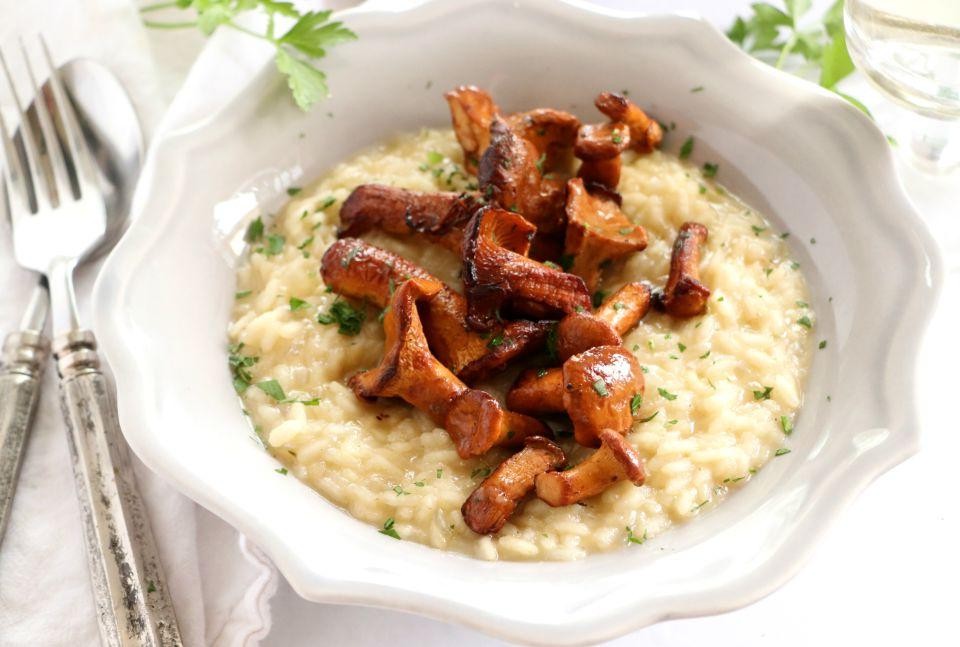 Chanterelle Mushroom Risotto with White Wine