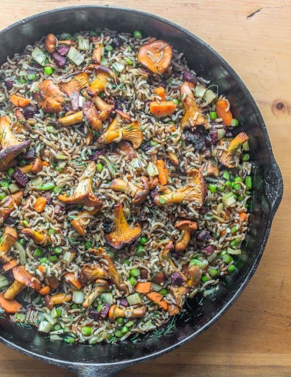 Chanterelle Mushroom and Wild Rice Pilaf