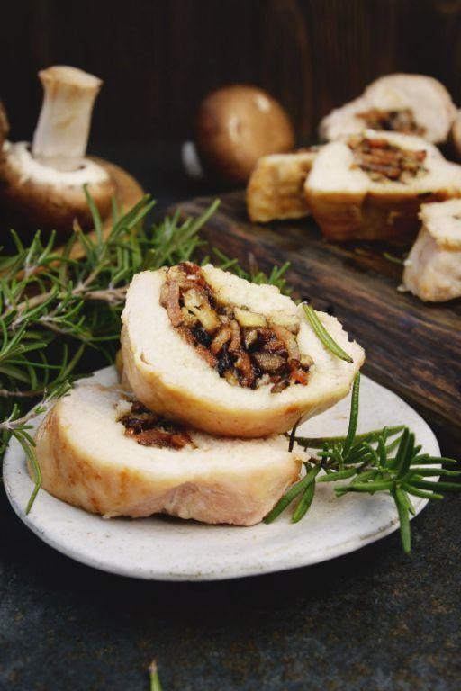 Chanterelle and Bacon Stuffed Chicken