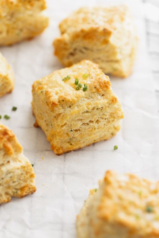 Cheddar and Chive Puff Pastry Breakfast Scones