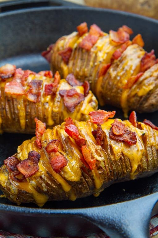Cheesy Bacon Hasselback Potatoes