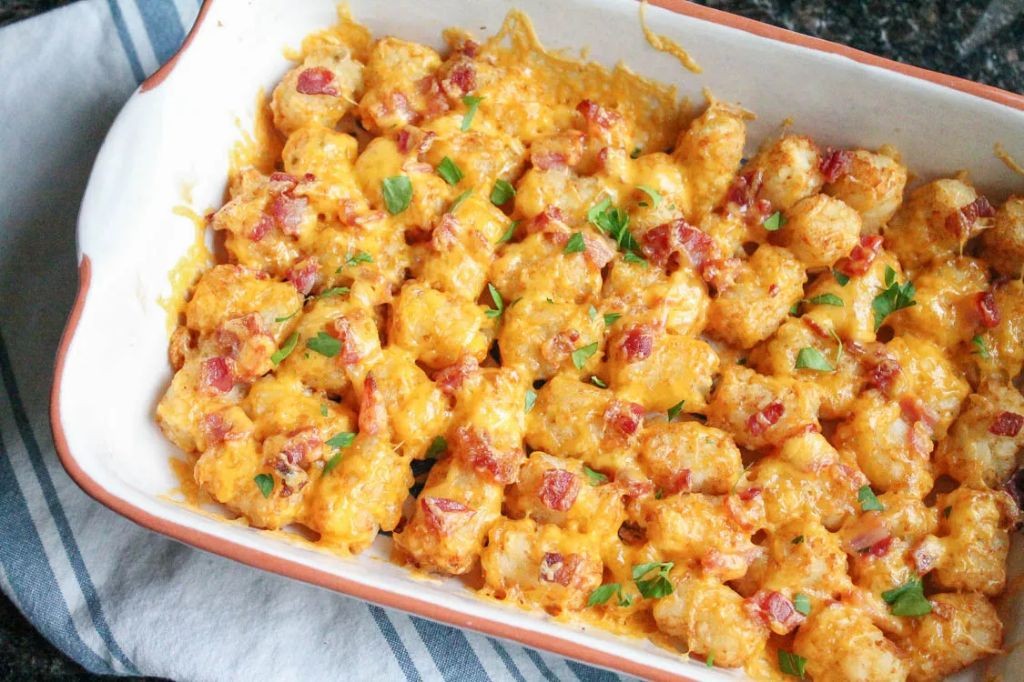 Cheesy Bacon Tater Tot Casserole