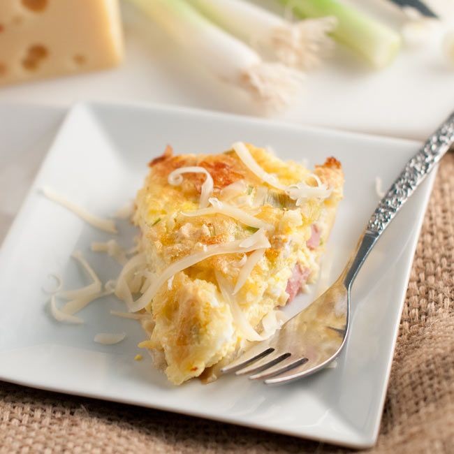 Cheesy Bisquick Ham and Egg Bake