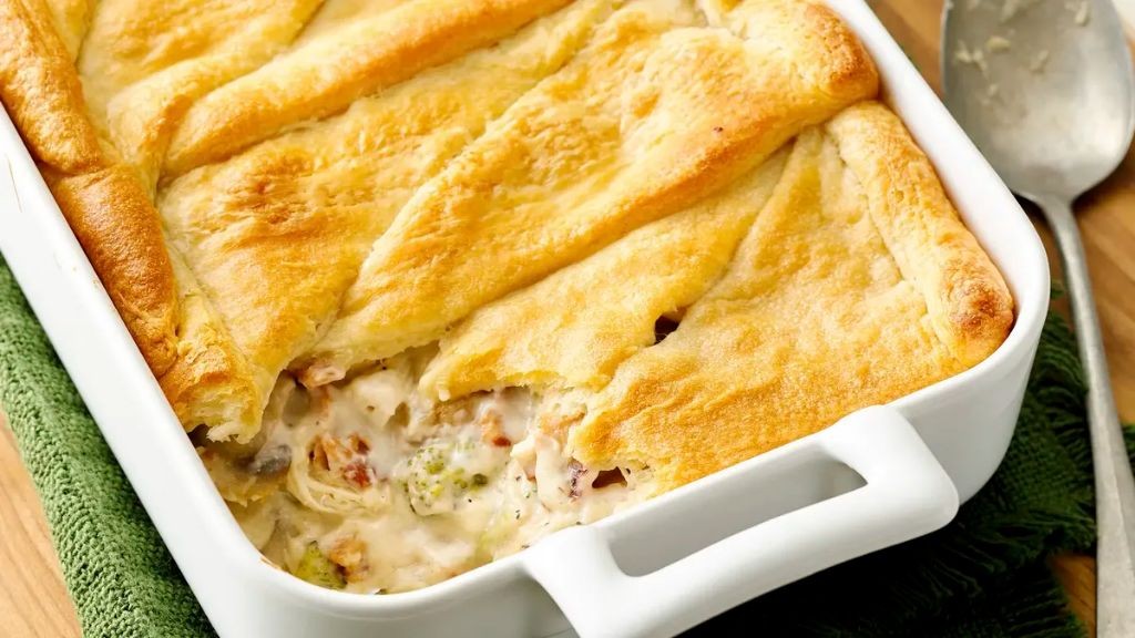 Cheesy Broccoli Crescent Roll Casserole