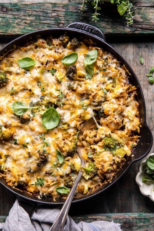 Cheesy Broccoli Orzo Casserole